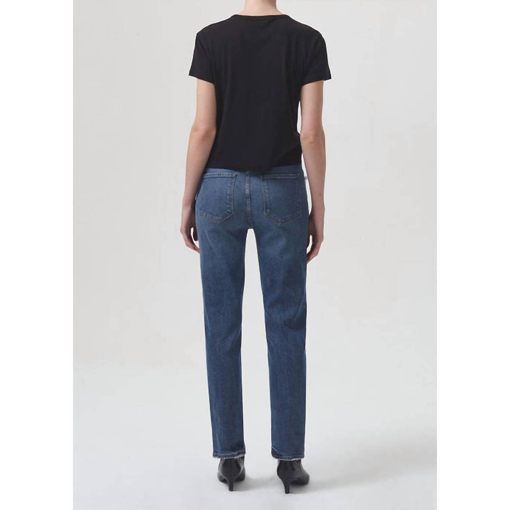 NEW AGOLDE riley high rise straight crop jean in pose - Picture 3 of 6